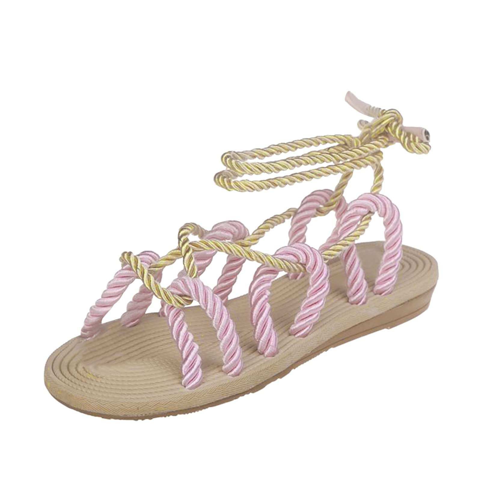 Women's Colorblock Cross Strap Flat Sandals - Comfortable Beach & Casual Summer Shoes for Ladies