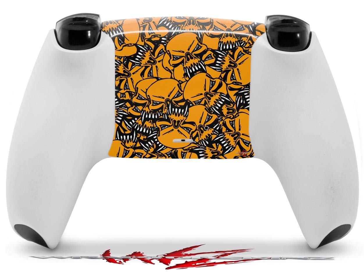 PS5 DualSense Controller Skin Wrap - Scattered Skulls Orange for Gaming Protection