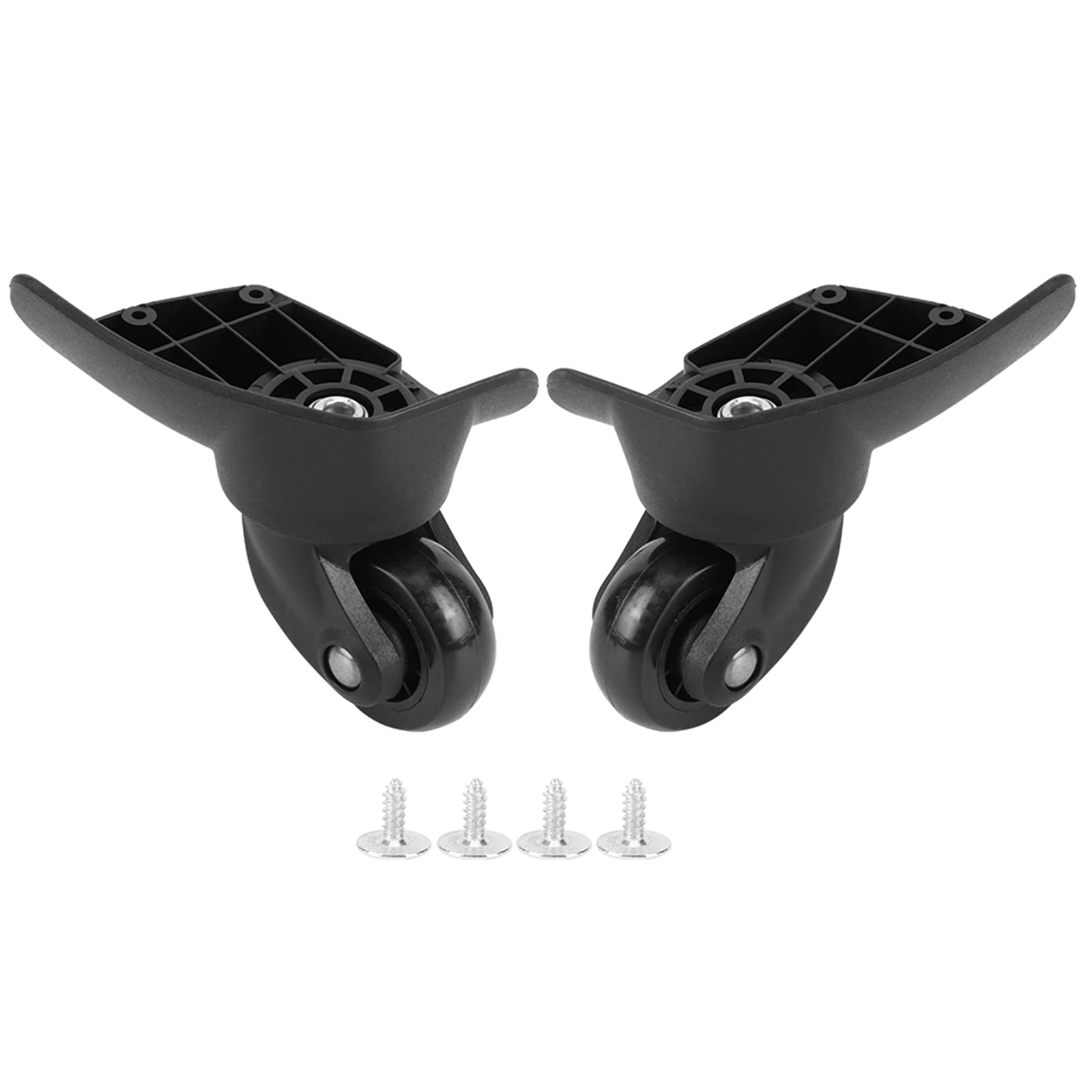 HERCHR 2-Pack Universal Silent Luggage Wheels Replacement - Durable Suitcase Bearing Repair Accessories for Travel Luggage (Black) - Perfect for Carry-Ons, Checked Bags & Spinner Suitcases