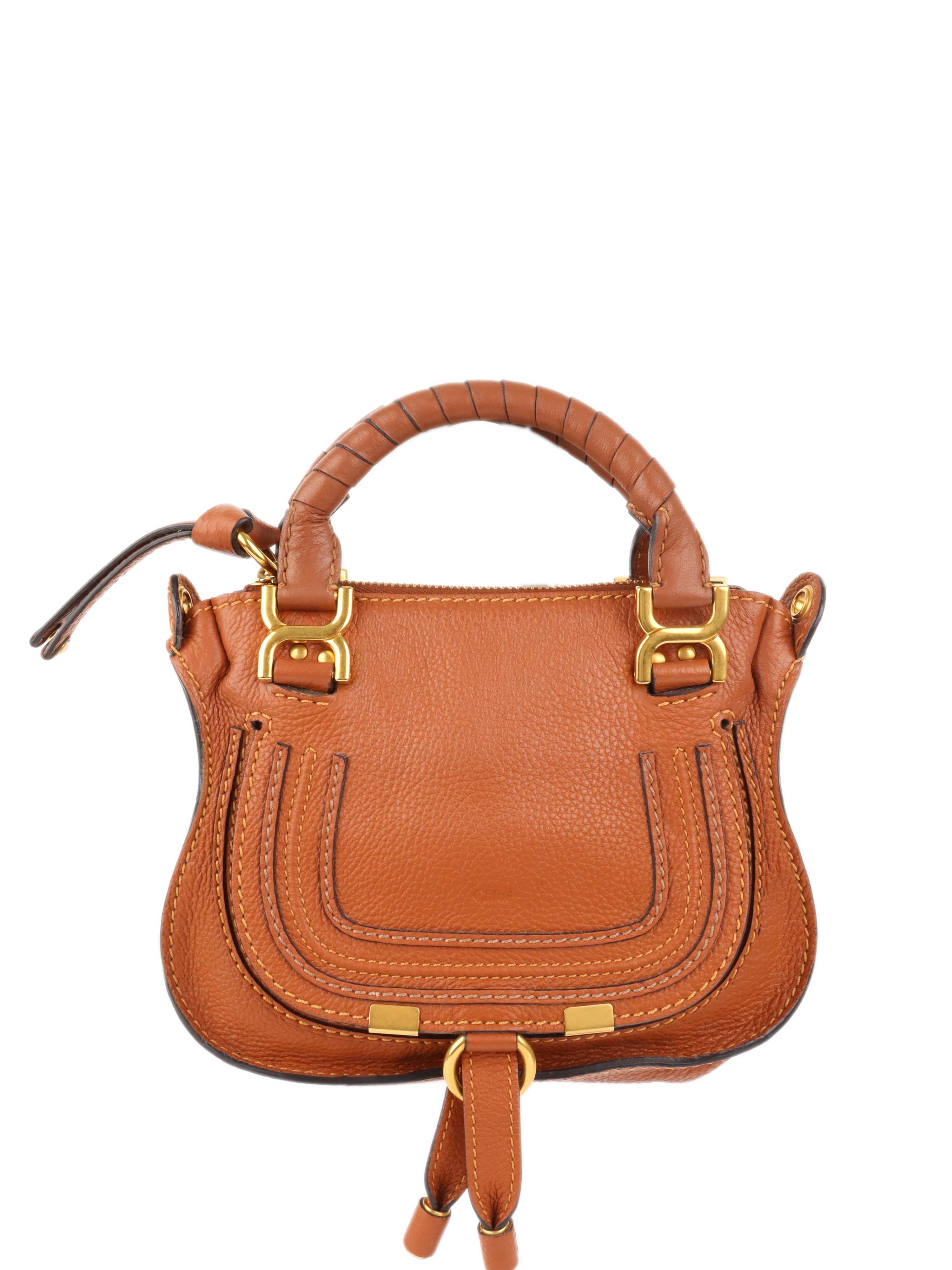 Chloe Brown Mini Marcie Crossbody Bag - Stylish Leather Shoulder Purse for Women | Perfect for Date Night, Travel & Everyday Use