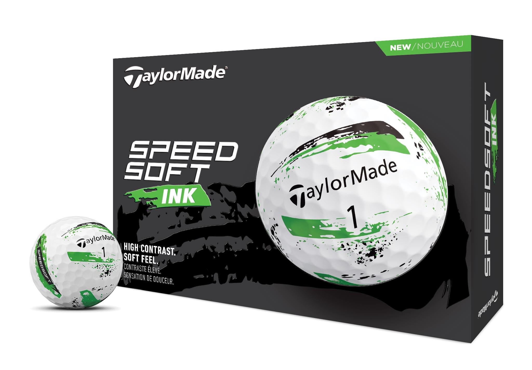 TaylorMade Golf Speed Soft Ink Golf Balls - High Performance Golf Balls for Distance & Control | Perfect for Practice, Tournaments & Casual Play