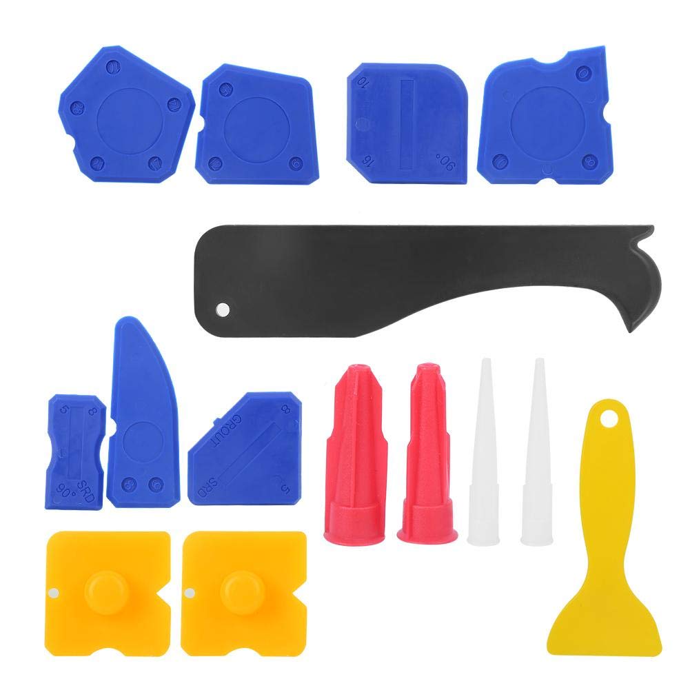15-Piece Caulk Removal Tool Set - Silicone Caulking Scraper, Sealant Cleaner & Window Spatula Kit for DIY Home Improvement and Glass Window Maintenance