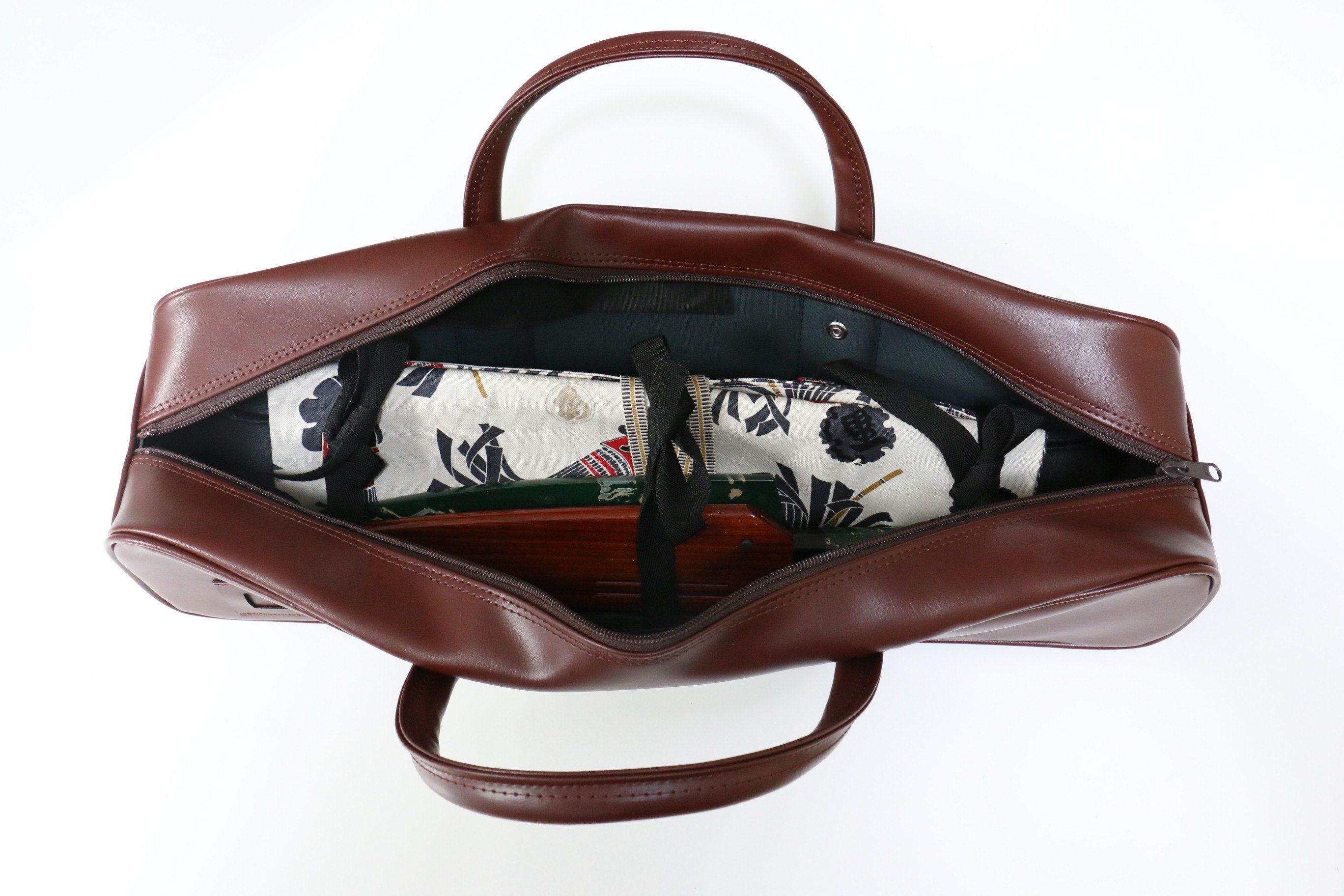 Premium Boston Bag for Cutlery - Durable Brown Leather Knife Roll for Chefs & Culinary Students - Perfect for Kitchen, Cooking Classes & Professional Use