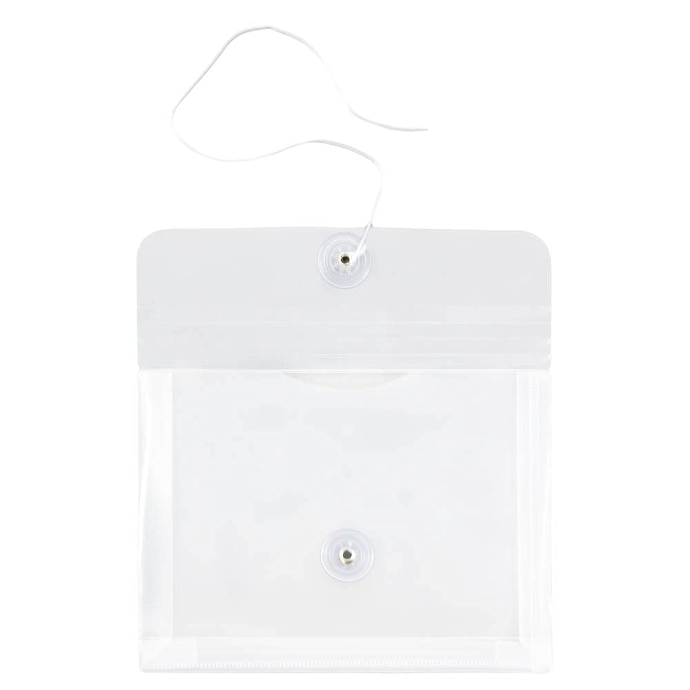 Plastic Envelopes with Button Closure, 5.5x7.5in, 12-Pack - for Documents & Crafts