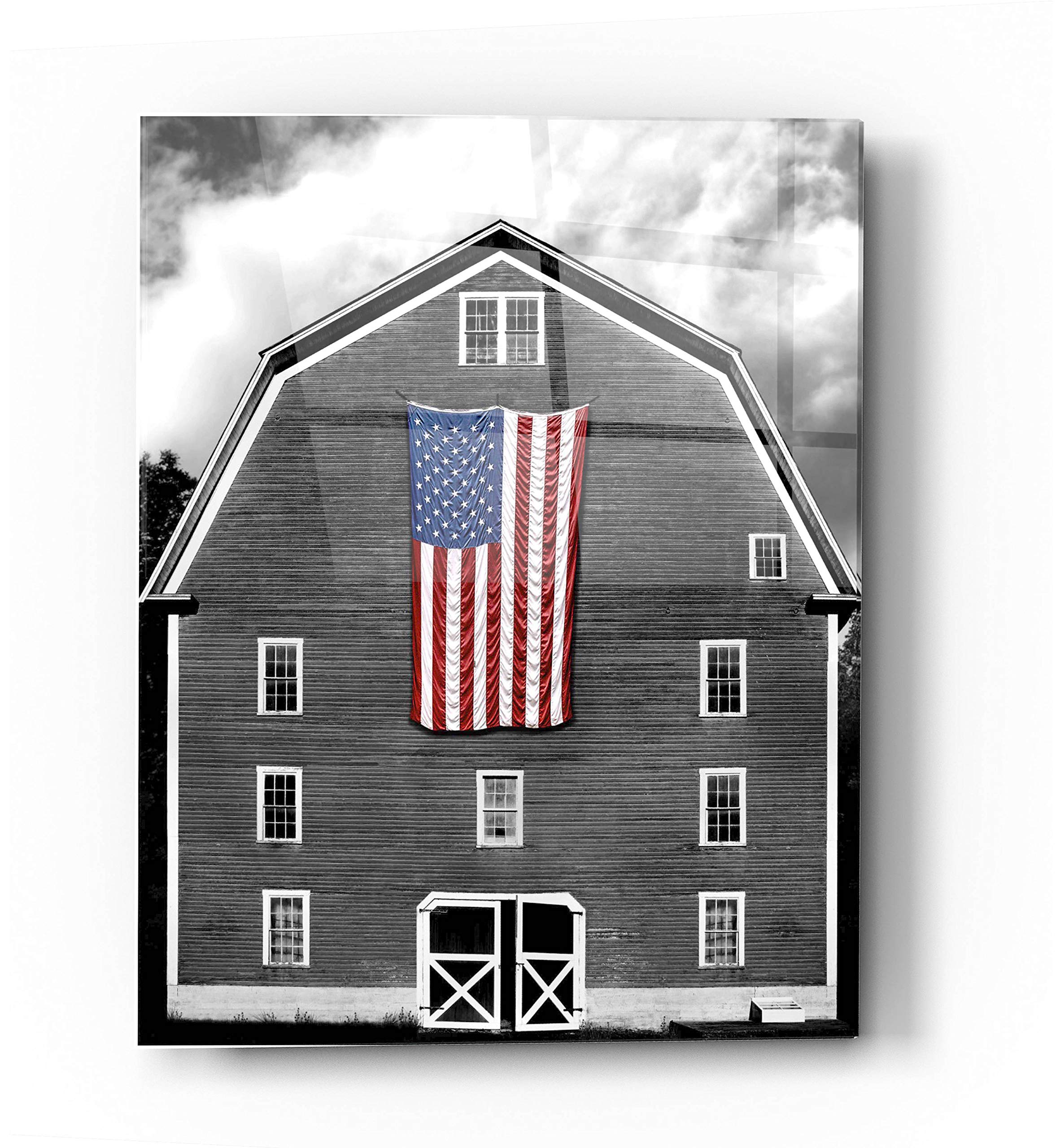 Flags of Our Farmers XIX by James McLoughlin - 24x36 Inch Acrylic Glass Wall Art Painting, Modern Farmhouse Decor for Living Room, Bedroom & Office