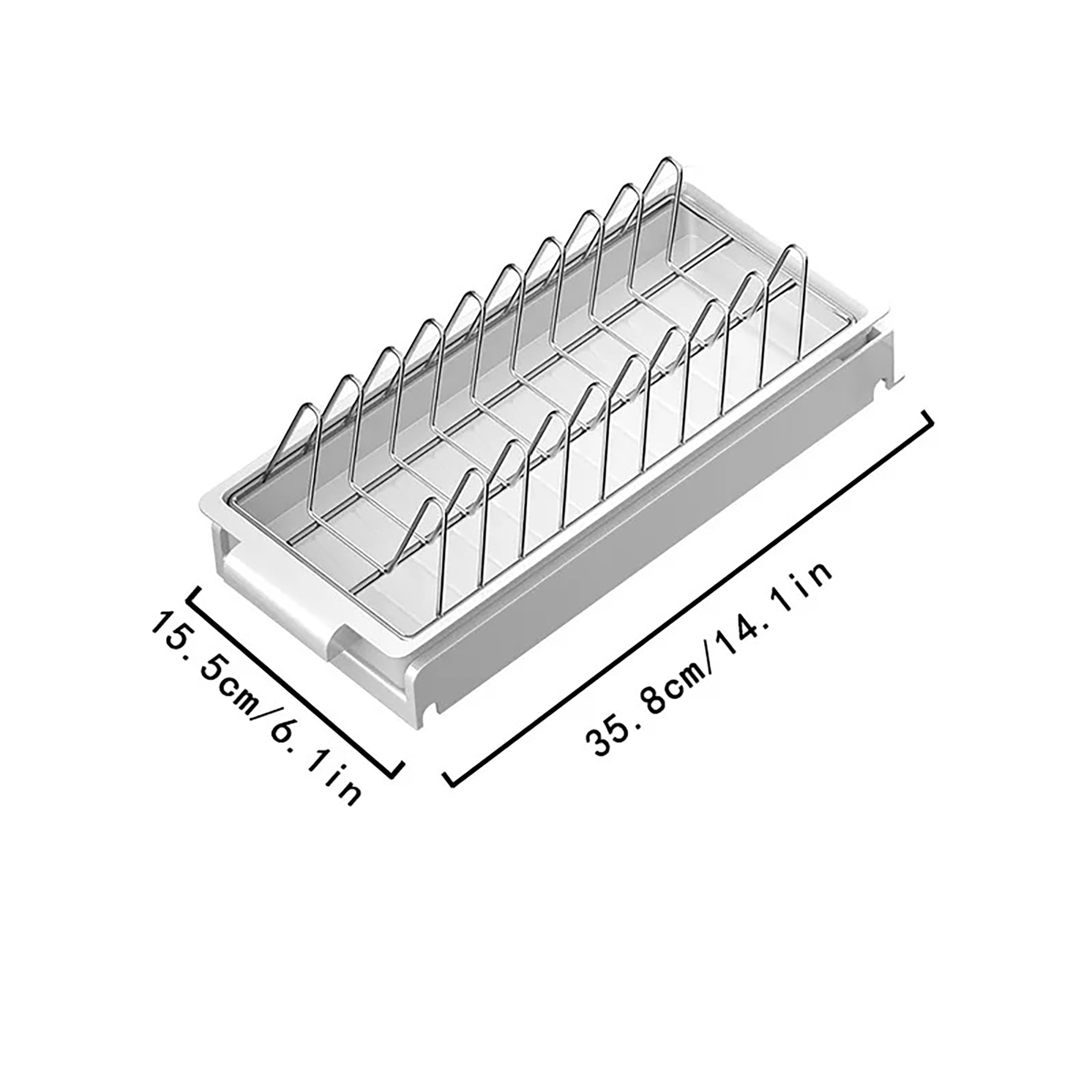 MosQuick® Stainless Steel Slide Out Organizer - Kitchen Plate Stand, Dish Rack & Drainer with Adhesive Tape - Perfect for Countertop, Cabinet Storage & Dish Drying Organization