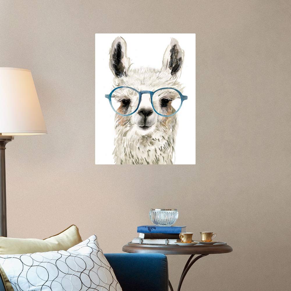 CANVAS ON DEMAND Hip Llama II Wall Decal - Premium Kids Room Decor for Nursery, Playroom & Bedroom - Perfect for Displaying Children's Artwork & Creative Spaces