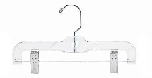 10 Pack Clear Plastic Children's Clothes Hangers for Pants & Skirts - Space Saving Kids Closet Organizer for School Uniforms, Dresses, and Lightweight Clothing