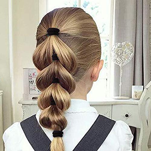 100-Pack Mini Hair Rubber Bands - Multi-Colored Elastic Cotton Stretch Hair Ties for Baby Girls & Women - Ponytail Holders for School, Sports & Daily Styling