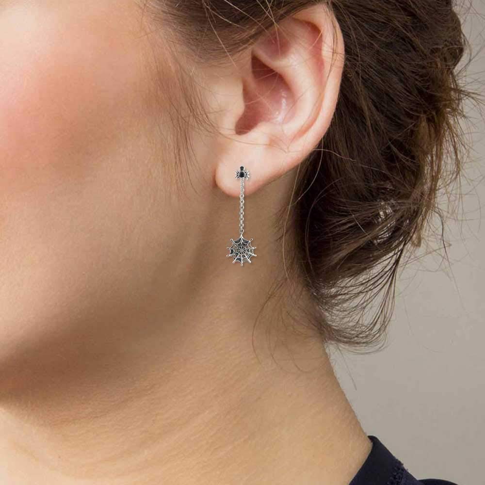 Fourseven 925 Sterling Silver Spider Earrings for Women & Girls | Dainty Halloween Jewelry Gift for Costume Parties & Everyday Wear