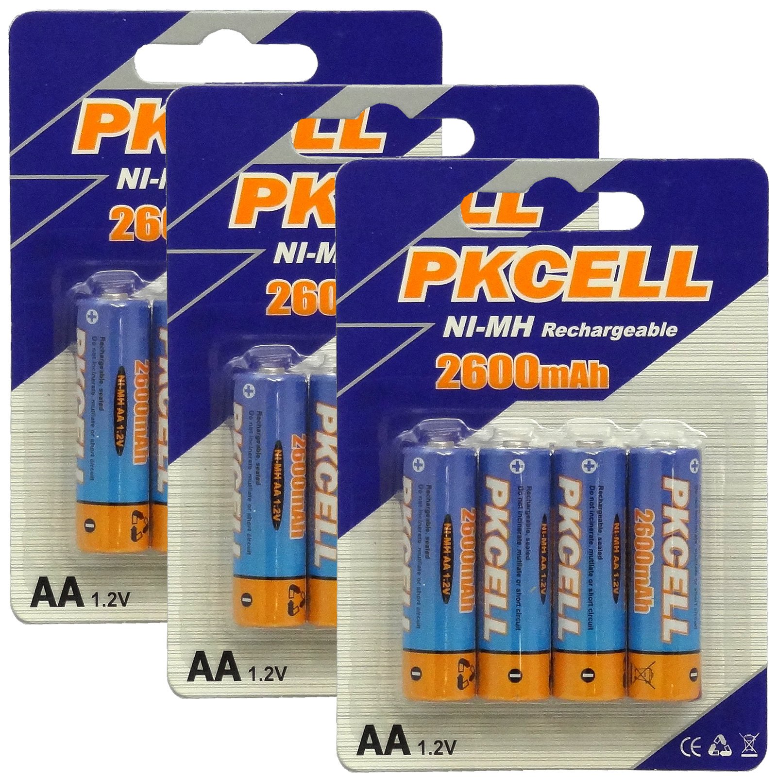 BlueDot Trading AA Rechargeable NiMH Batteries 2600mAh 1.2V - 12 Pack High Capacity Long Lasting Power for Cameras, Toys, Flashlights & Electronics