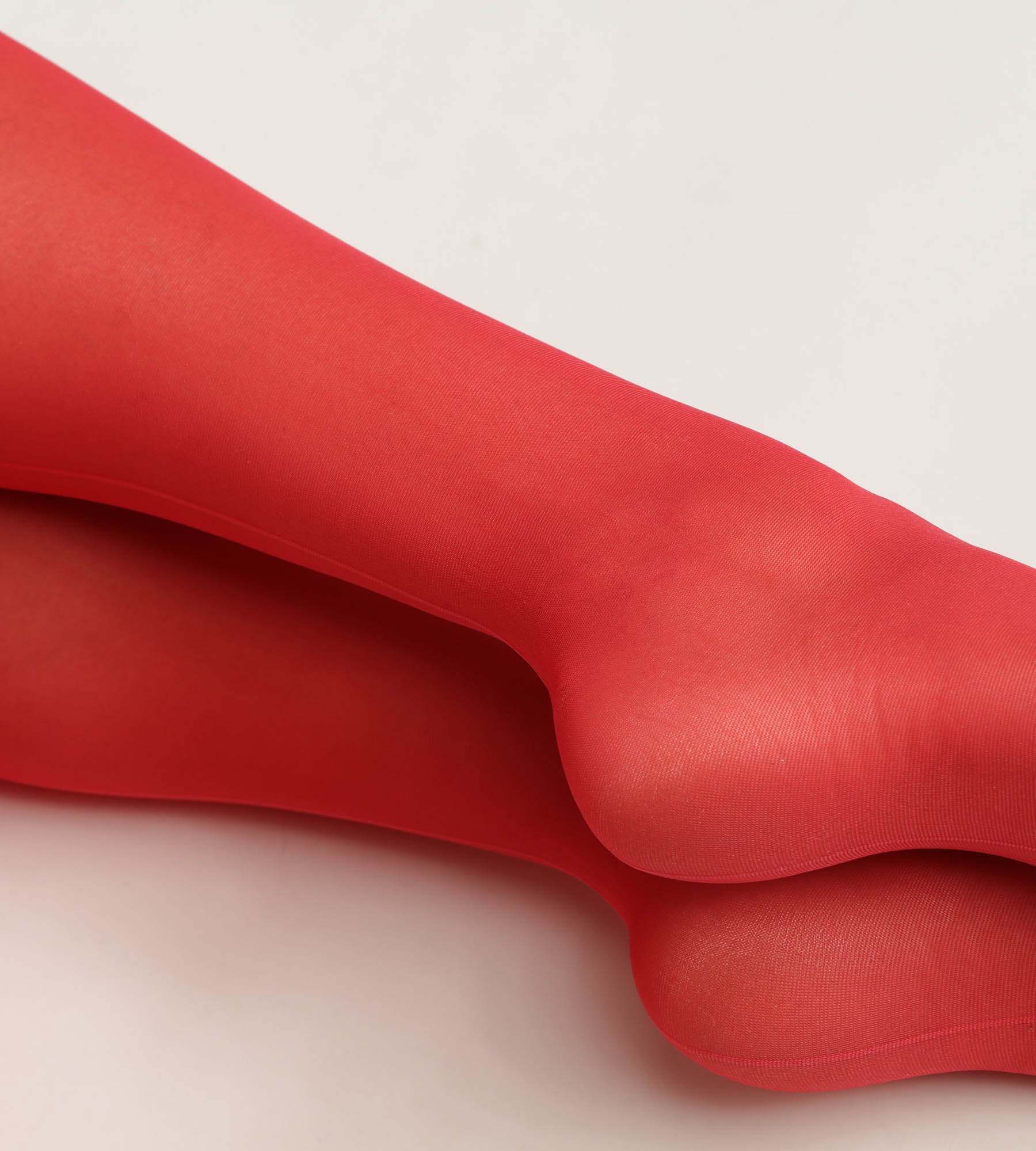 Sheer Red Women's Tights with Contrast Seam - Elegant & Comfortable Dim Style for Work, Party & Everyday Wear