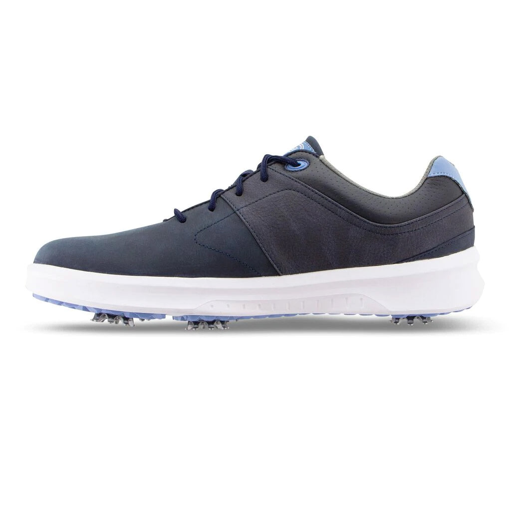 FootJoy ContourFIT Men's White Golf Shoes - Comfortable & Waterproof Spiked Golf Footwear for Walking Course | Perfect for Professional & Casual Golfers