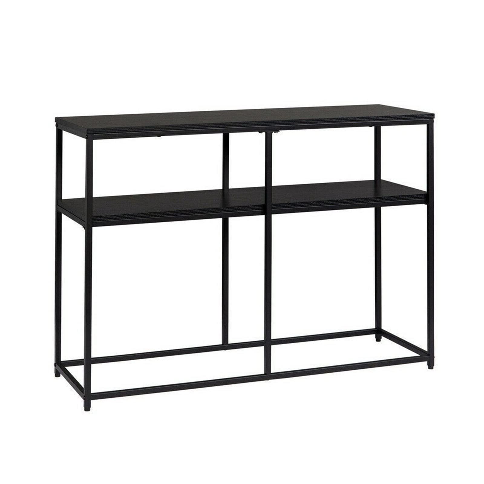 **Industrial Style 2-Tier Console Table - Entryway, Hallway & Porch Display Table - Rustic Wood & Metal Sofa Table for Living Room & Home Decor**    (Note: This optimized title includes relevant keywords like 