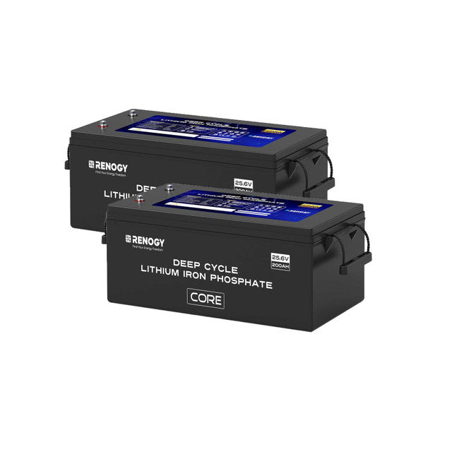 Renogy 24V 200Ah Core Series Deep Cycle LiFePO4 Battery for Solar Power Systems, RVs, Boats & Off-Grid Applications - High Performance Lithium Iron Phosphate Energy Storage Solution