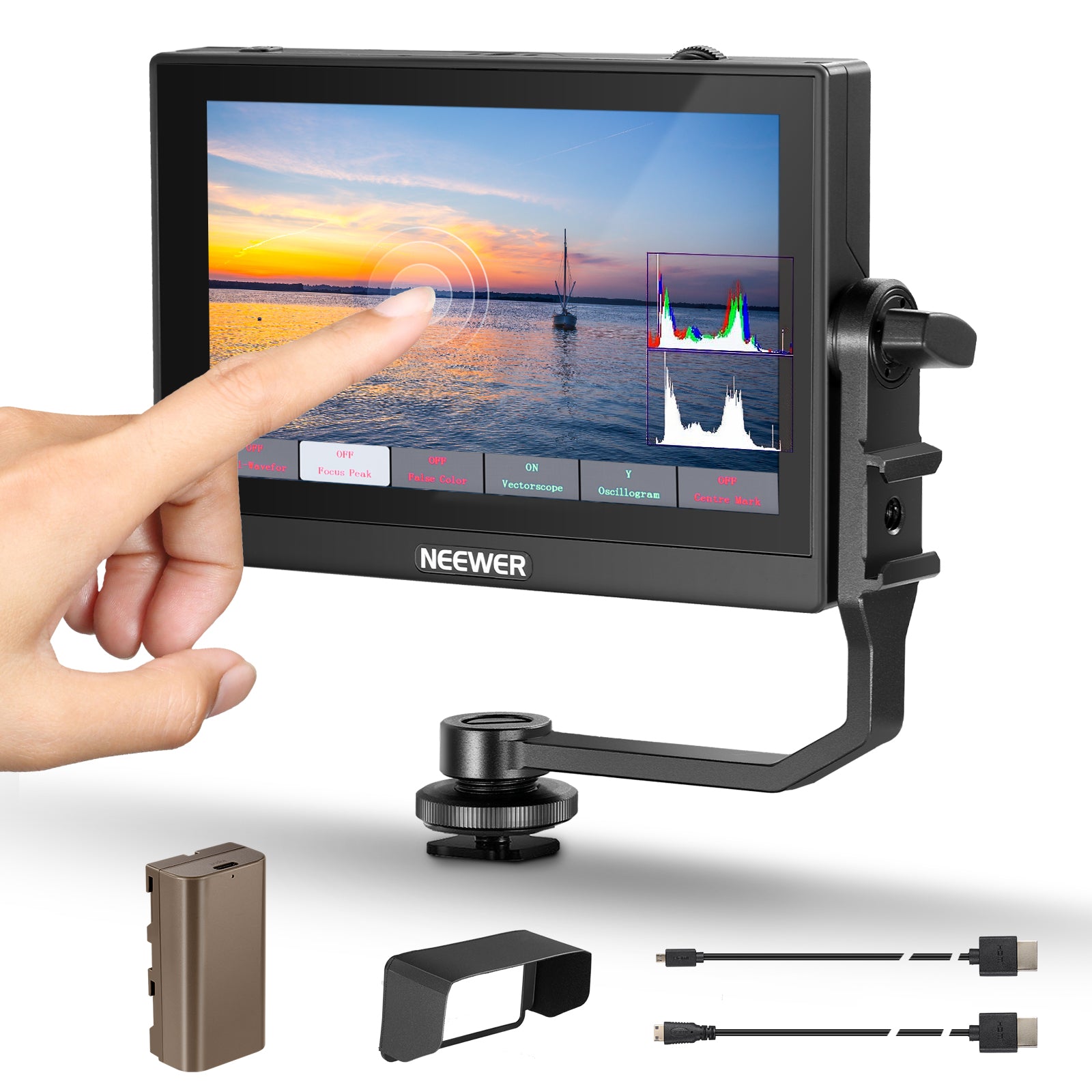 NEEWER F500 5.5 Inch Camera Field Monitor with HDMI Input - On-Camera LCD Screen for DSLR & Mirrorless Cameras - Perfect for Filmmaking, Photography & Video Production