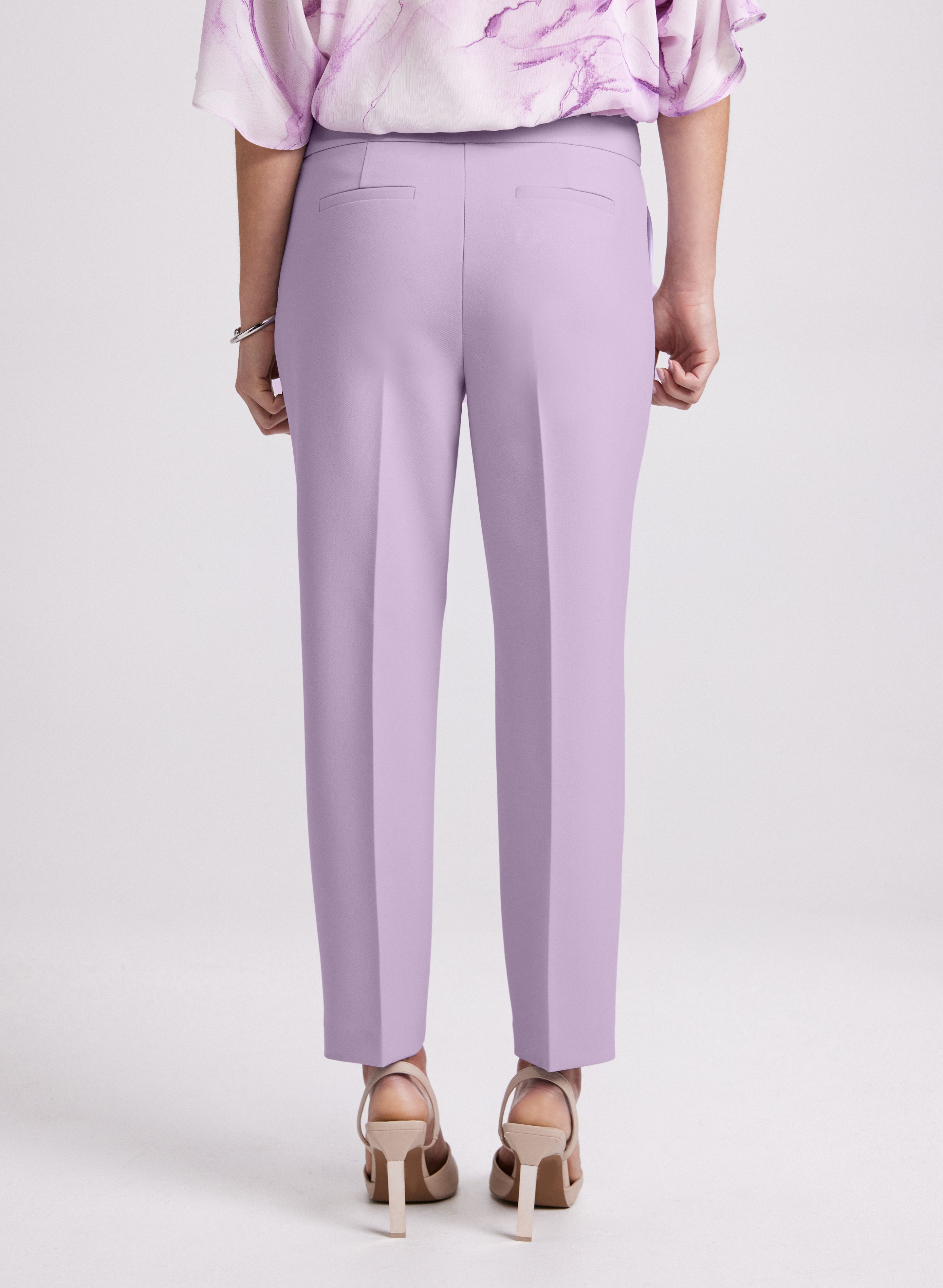 Emma Slim Leg Pants for Women - High Waisted Stretchy Work Pants - Comfortable Office & Business Casual Trousers for Professional Wear