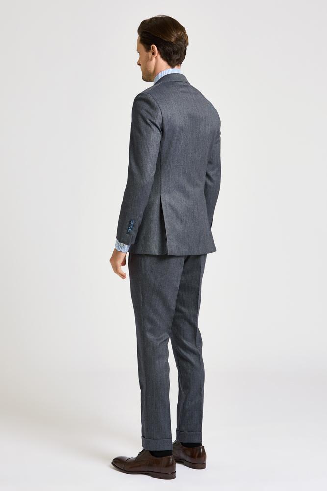 Jonah Suit - Premium Steel Blue Herringbone Pattern Men's Suit | Formal Business Attire for Weddings, Interviews & Office Wear