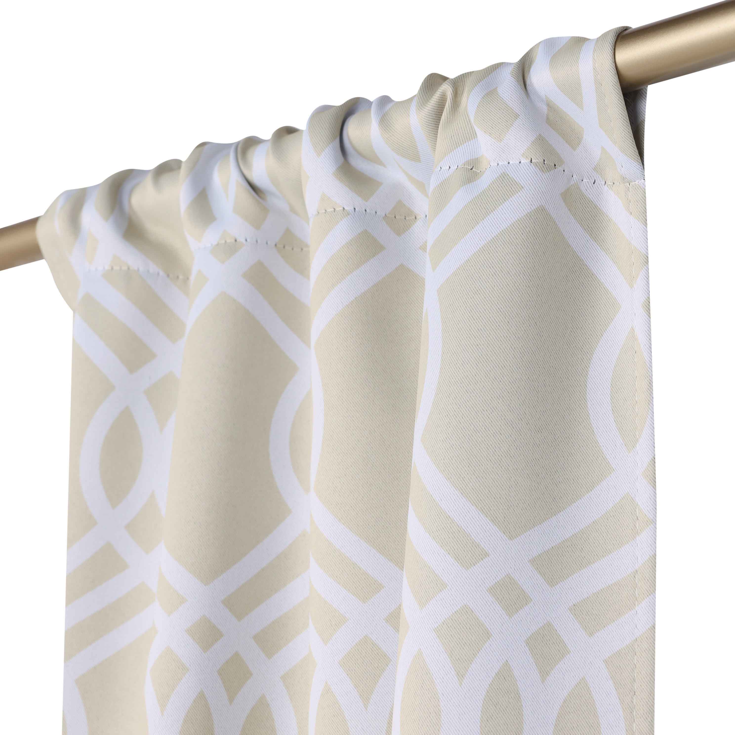 Blackout Curtains for Bedroom - Washable Room Darkening Ribbon Trellis Curtain Panel Set - Perfect for Nursery, Home Theater & Light Sleepers