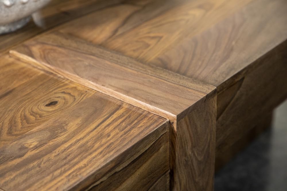 Natural Sheesham Wood Square Coffee Table - Handcrafted Coaster Furniture for Living Room, Home Decor & Modern Interior Design (724138)