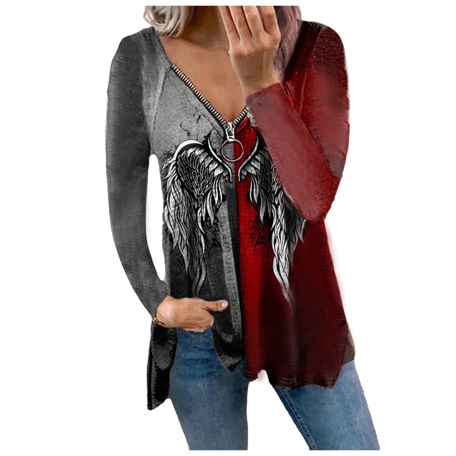 Women's Casual Round Neck Loose Tunic T-Shirt Blouse - Long Sleeve Workout Tops for Women | Perfect for Yoga, Gym & Everyday Wear
