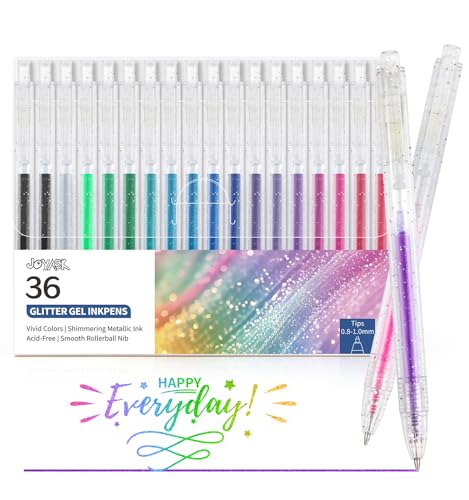 36 Colors Retractable Glitter Gel Ink Pens