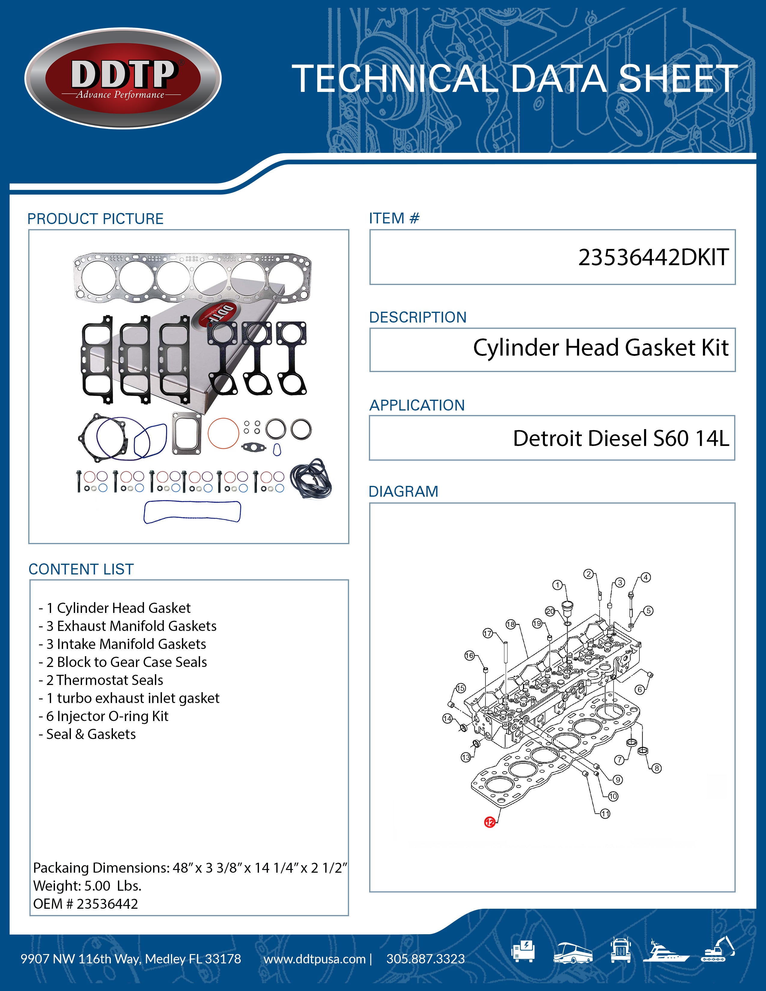 High-Quality Gasket Kit Head with Injector Seal Kit (6 Pack) & Valve Cover Gasket for Volvo S60 1.4L - OEM 23536442 - Perfect for Engine Repair & Maintenance