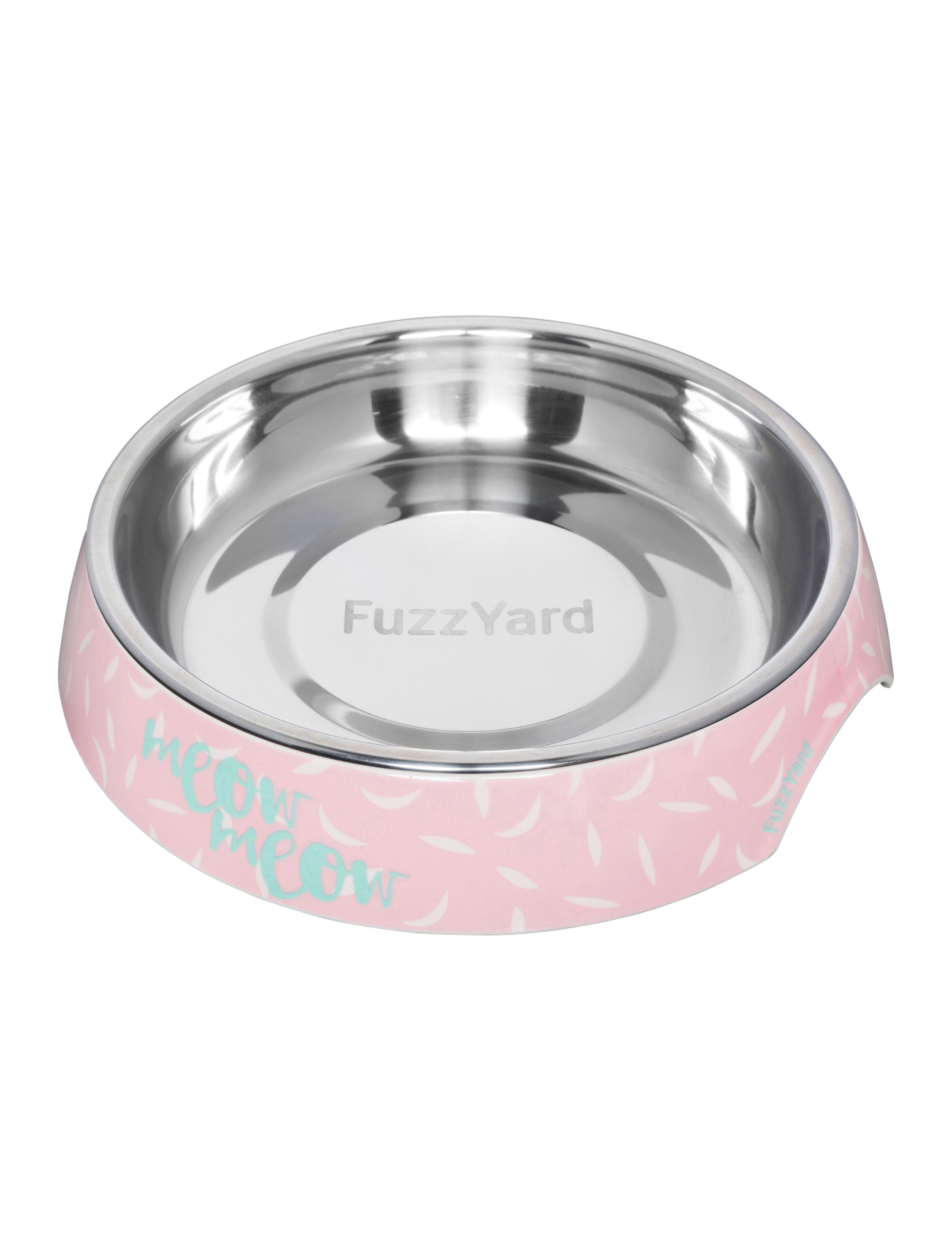 Premium FuzzYard Melamine Cat Bowl with Featherstorm Design - Durable, Non-Slip Pet Food Dish for Kittens & Adult Cats - Perfect for Wet/Dry Food & Water - Ideal for Home, Kitchen, or Travel Use