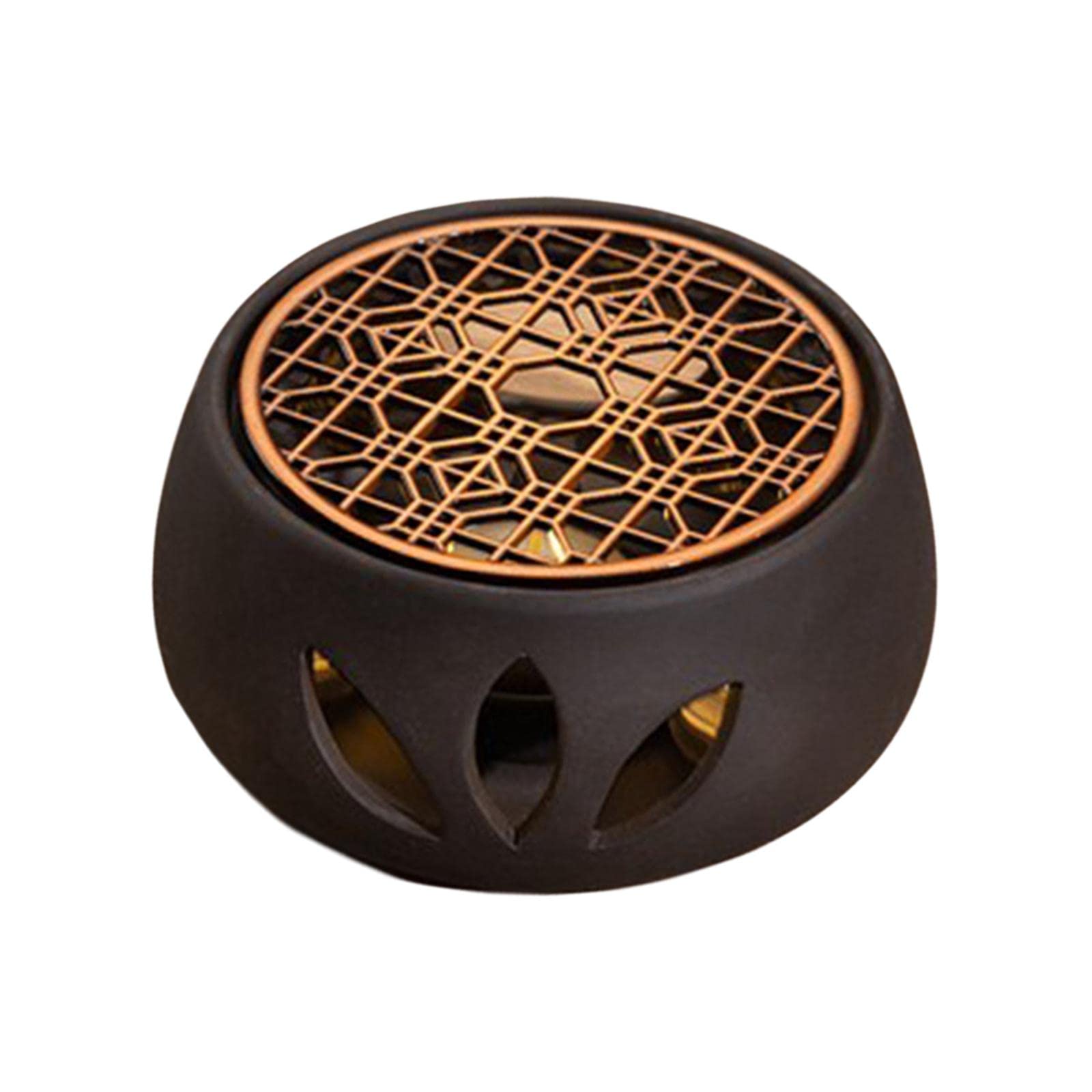 Baoblaze Ceramic Tea Trivet & Warmer Base - Heat Resistant Teapot Stand for Glass, Ceramic & Metal Teapots - Includes Candle Holder & Metal Warming Plate - Perfect for Afternoon Tea, Coffee Time & Home Decor