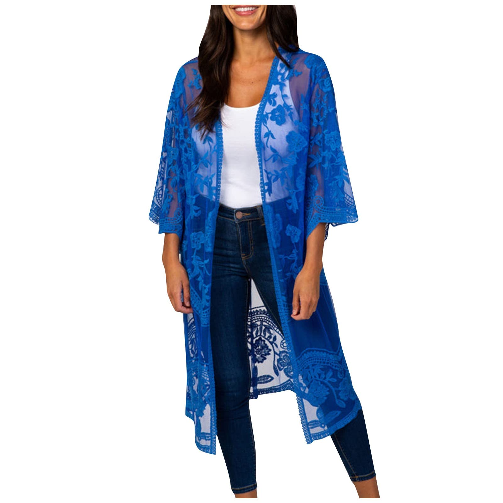 Women's Embroidered Beach Cardigan - Sun Protection Cover Up for Seaside Holidays