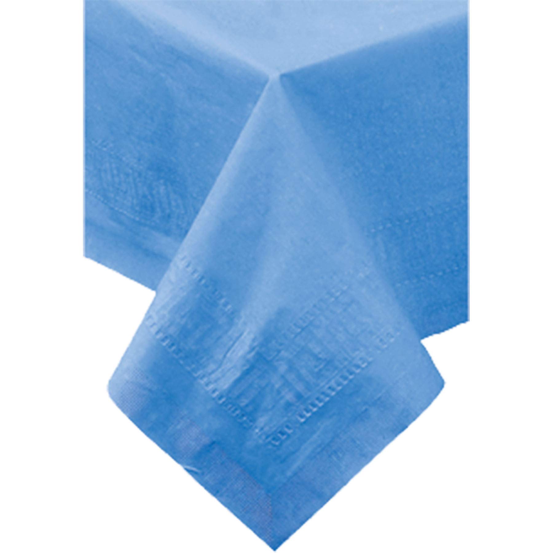 Premium 2-Ply Tissue Top Poly Bottom Tablecloth - Marina Blue Square 54
