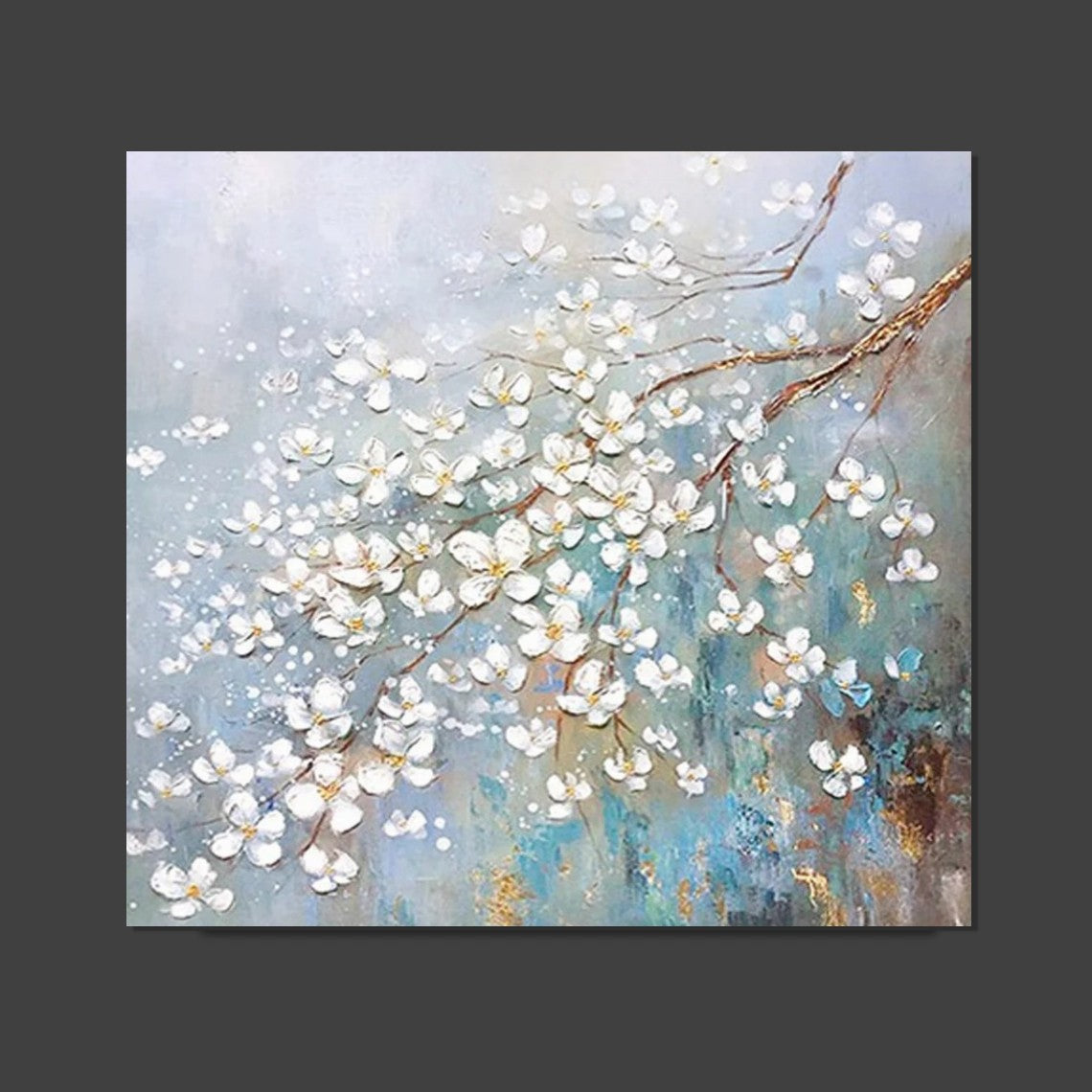 Extra Large Abstract Flower Painting on Canvas - Hand Painted Wall Art with Heavy Texture for Bedroom Decor | Modern Home & Office Wall Decor Ideas