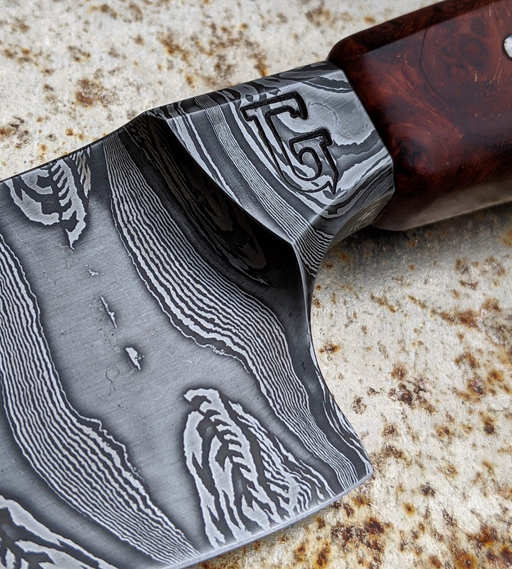 Neil Gillert 165mm Integral Damascus Utility Knife - High-Quality Handcrafted Chef's Knife for Professional Cooking & Outdoor Camping