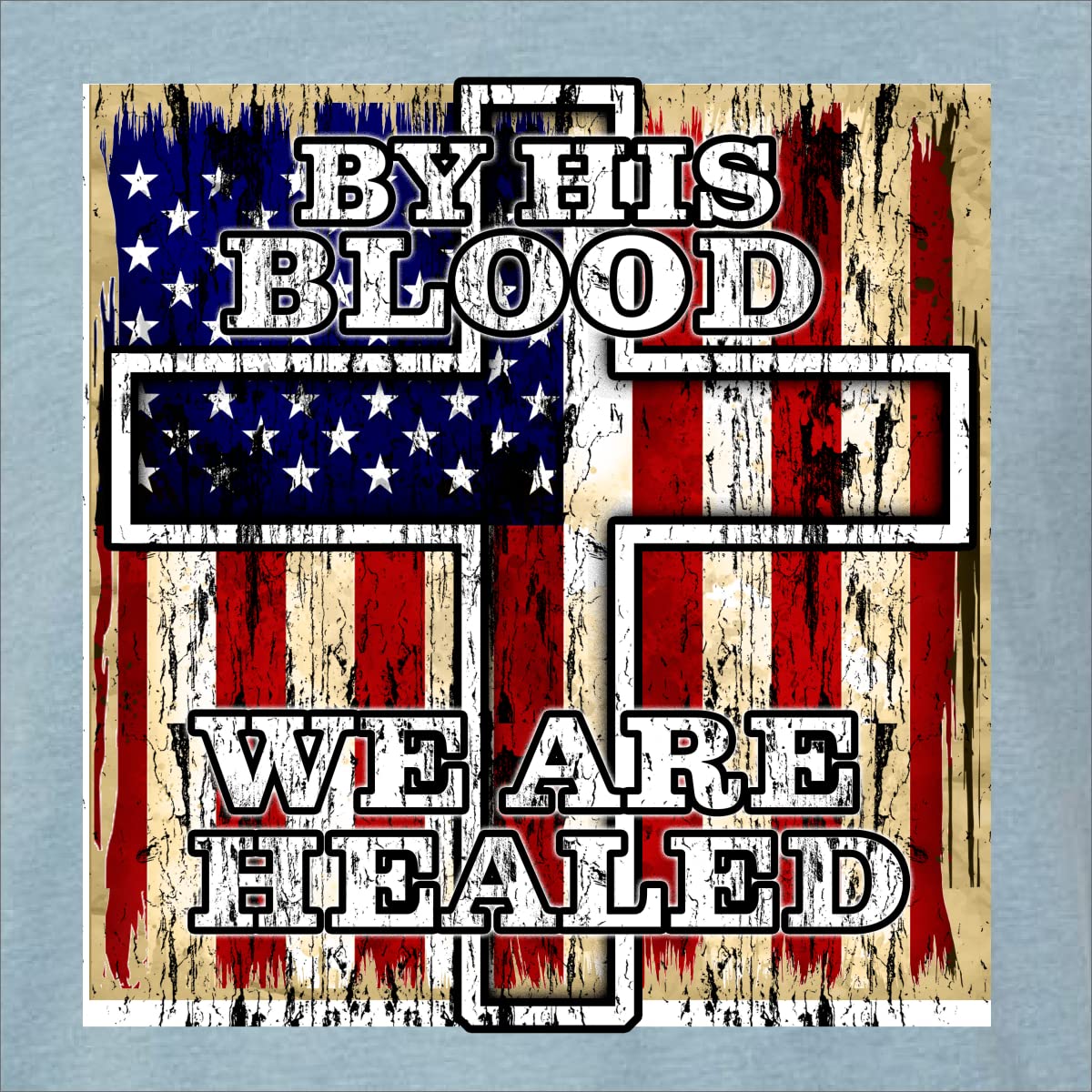 His Blood We Are Healed Christian Men's Premium Tri-Blend T-Shirt - Soft Comfort Tee for Worship, Bible Study & Daily Faith Inspiration