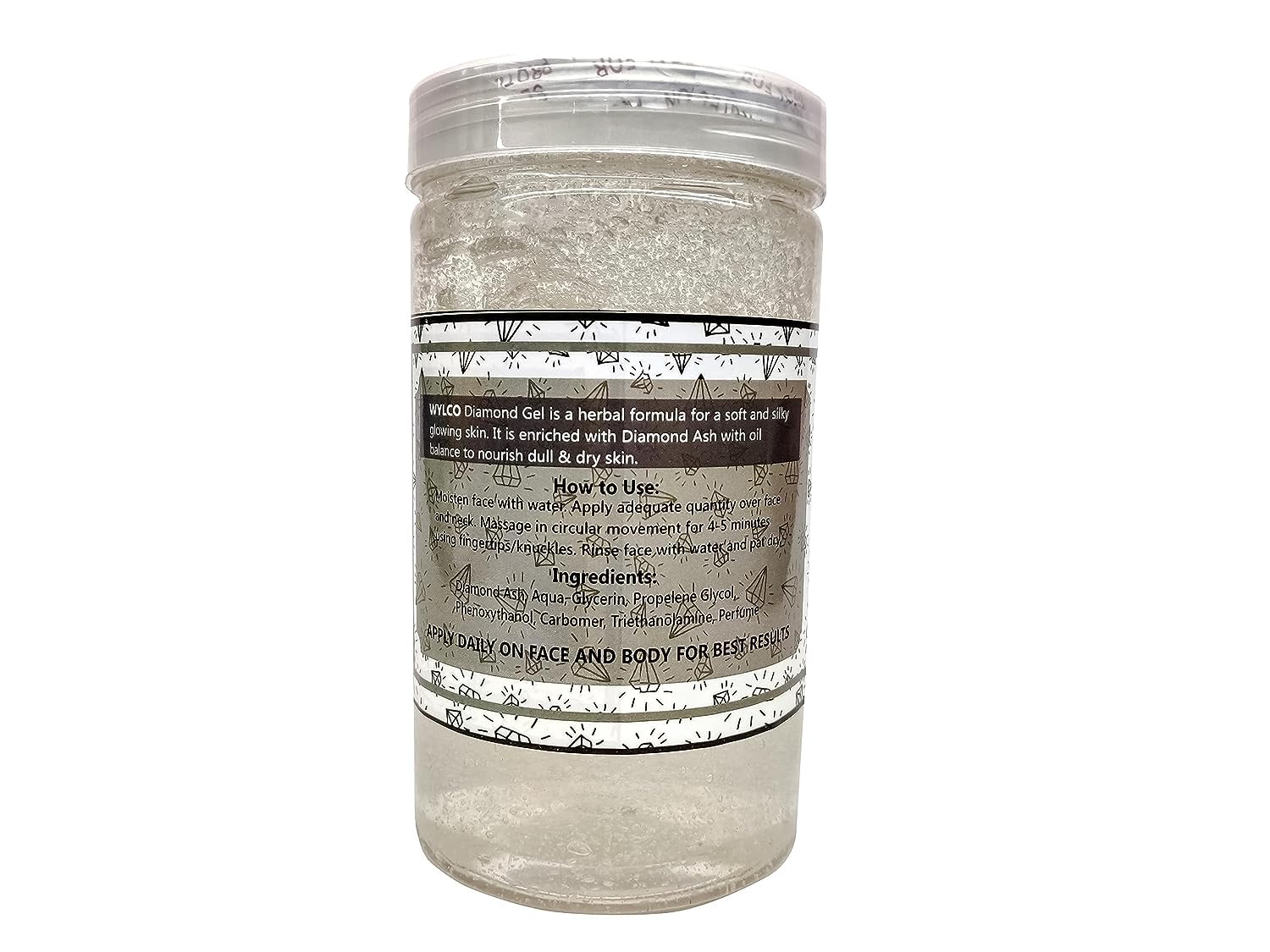 Wylco Diamond Massage Gel for Face & Body - Rejuvenating & Exfoliating Skin Care for Women & Men - Dead Skin, Tan & Blackhead Remover - 800g - Perfect for Spa, Home Facial & Body Treatments