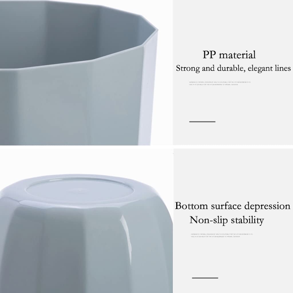 TOMYEUS White Plastic Bathroom Trash Can - Lidless Waste Bin for Toilet, Kitchen & Living Room - Creative Small Paper Basket for Home Organization (Perfect for Bathrooms, Bedrooms & Office Spaces)