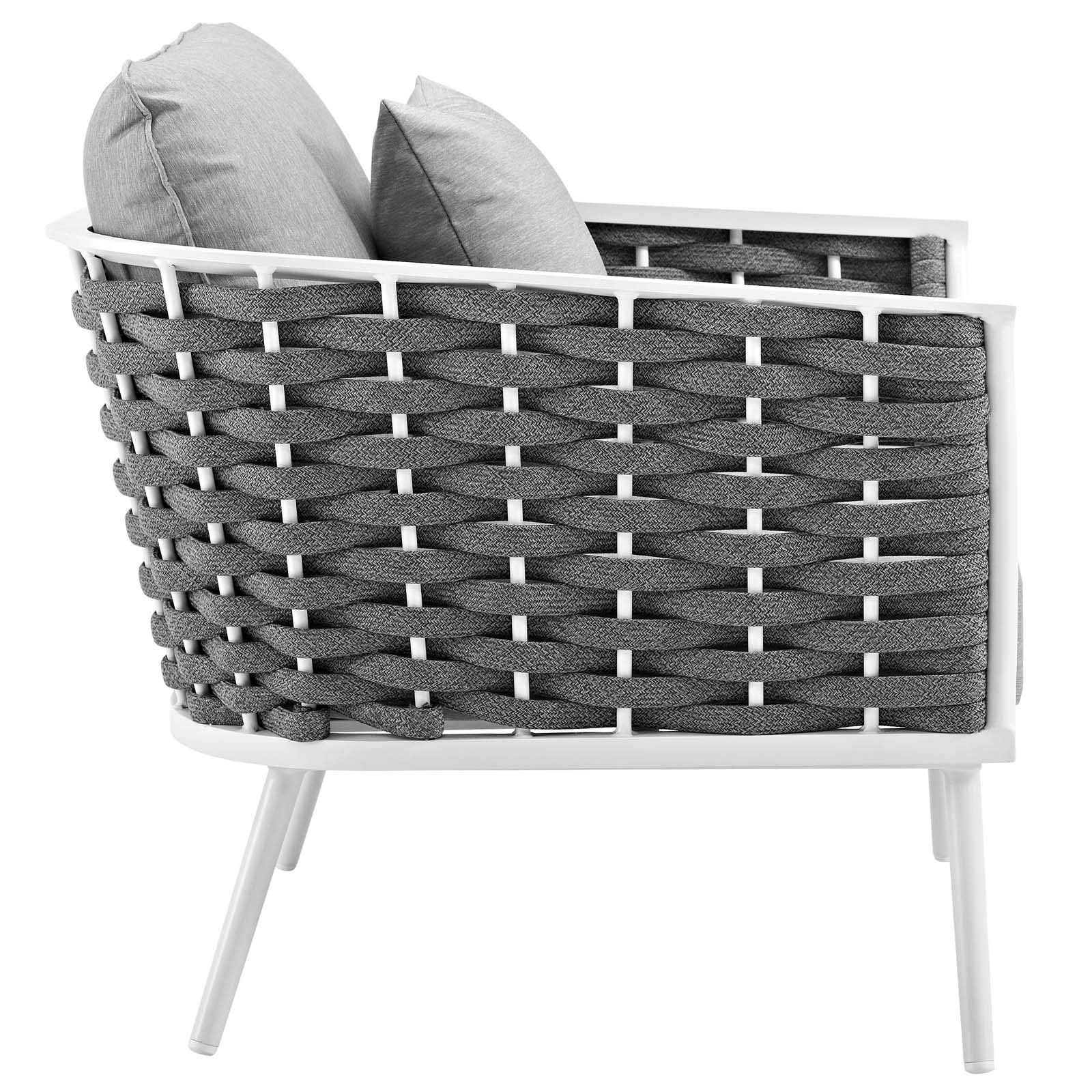 Modern Contemporary Outdoor Patio Lounge Chair - Aluminum Metal Steel Frame, White - Perfect for Balcony, Garden, Poolside & Backyard Relaxation