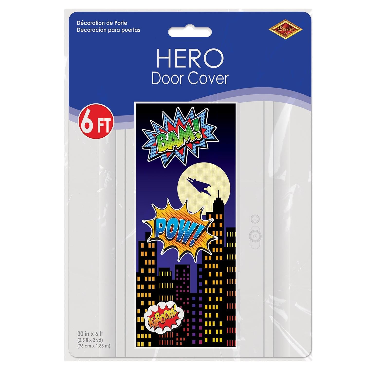 12 Pack Beistle Hero Party Door Cover - Superhero Themed Party Decorations for Birthday, Baby Shower & Indoor Events - Perfect for Kids' Room & Classroom Decor