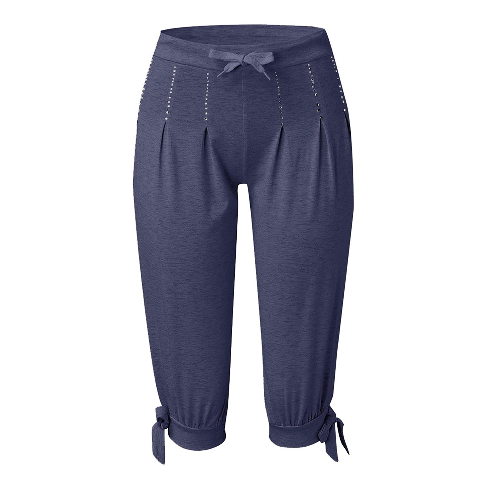 FFFG Featur123C Women's Summer Casual Fashion Pants - Loose Harem Baggy Trousers with Slim-Fit Calf Length | Perfect for Beach, Yoga & Everyday Wear