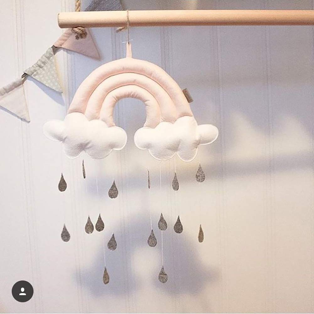 Cloud Raindrop Hanging Decor - Lovely Heart-Shaped Nursery Mobile for Baby & Kids Room Wall Art - Perfect for Nursery, Bedroom, Birthday Party & Baby Shower Decorations