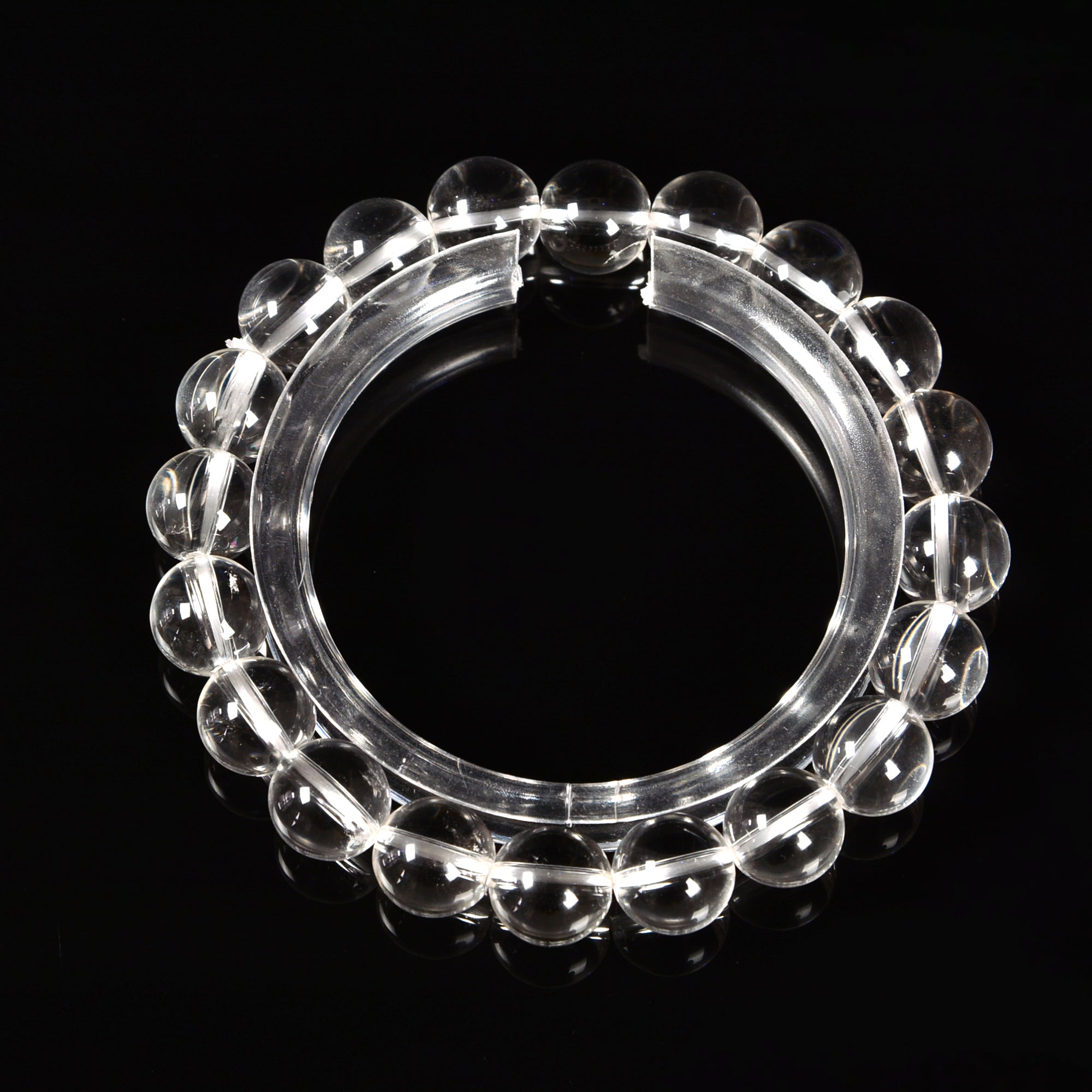 Clear Quartz Smooth Round Beaded Bracelet - 8mm & 10mm Bead Size, 7.5 Inch Length - Healing Crystal Jewelry for Meditation, Yoga & Spiritual Energy