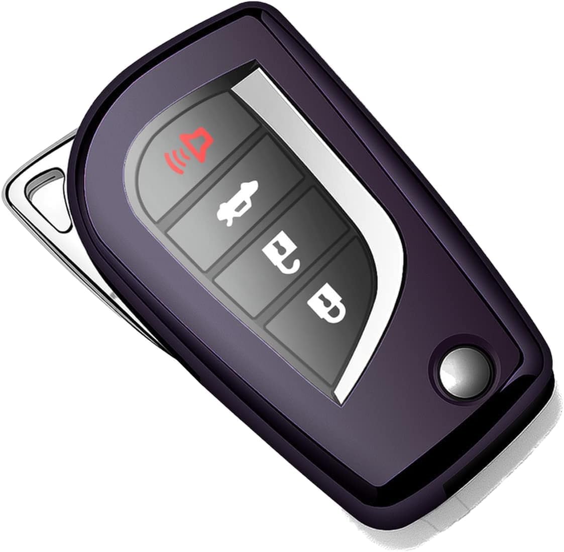 Premium Soft TPU Key Fob Cover for Toyota - Compatible with 2018-2020 Camry SE/LE, RAV4 SE, Corolla SE/LE Smart Key (Black) | Protective Case for Keyless Entry Remote | Perfect for Daily Use, Travel & Car Protection