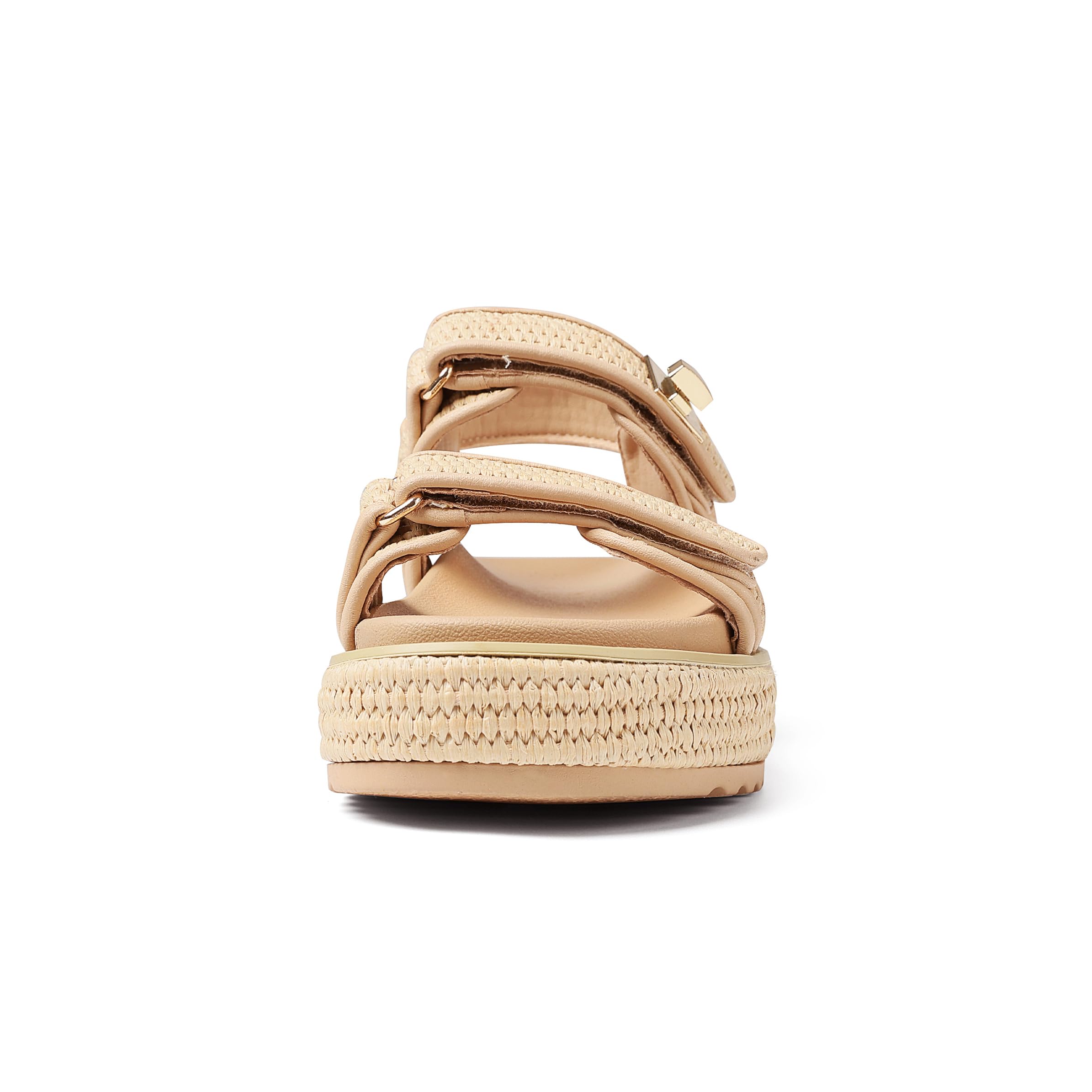 Women's Raffia Platform Sandals - Summer Beach Walking Shoes with Adjustable Buckle Strap | Comfortable & Cute Vacation Sandals for Women | Perfect for Beach Outings, Poolside Lounging, and Summer Travel