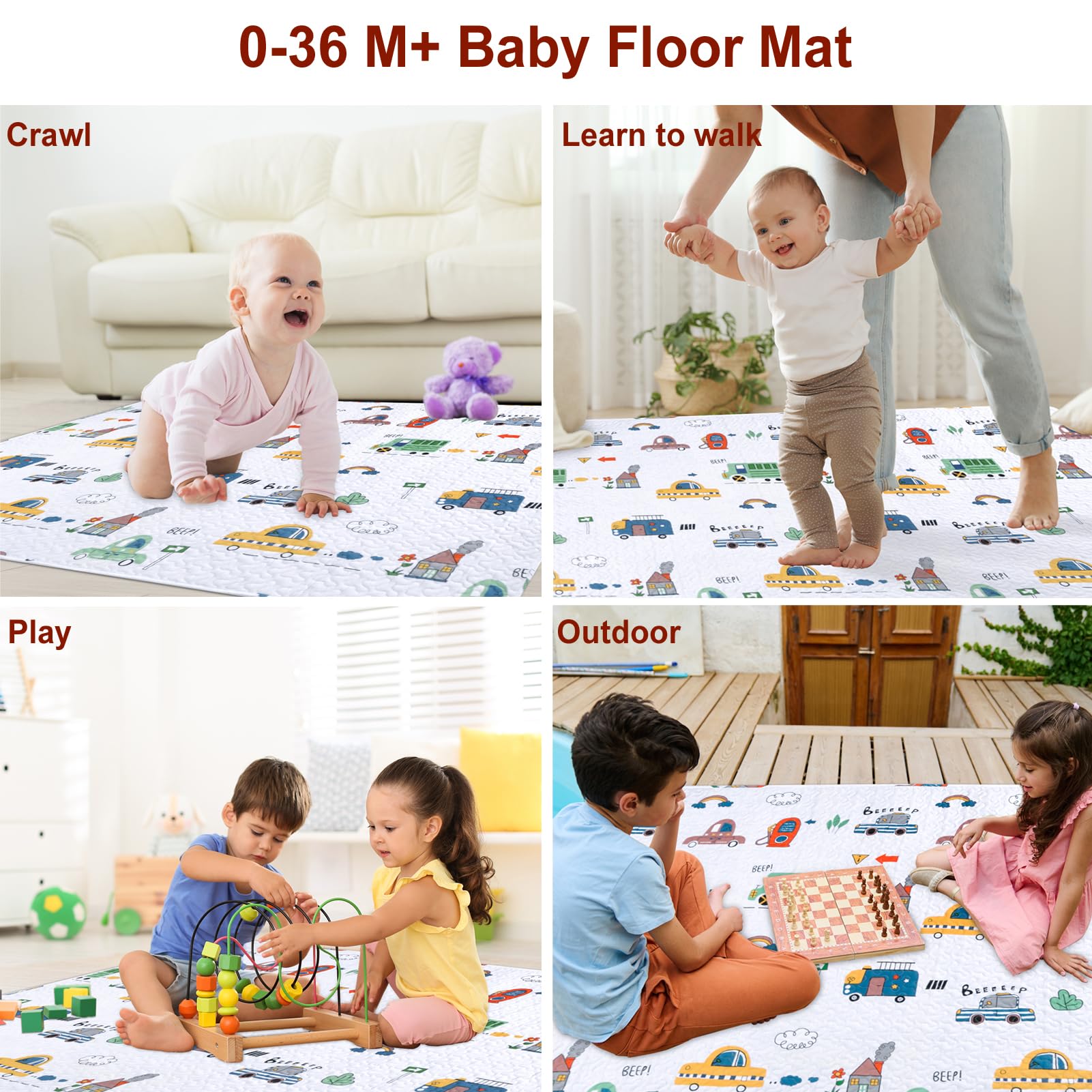 **Washable & Foldable Baby Play Mat 63x43