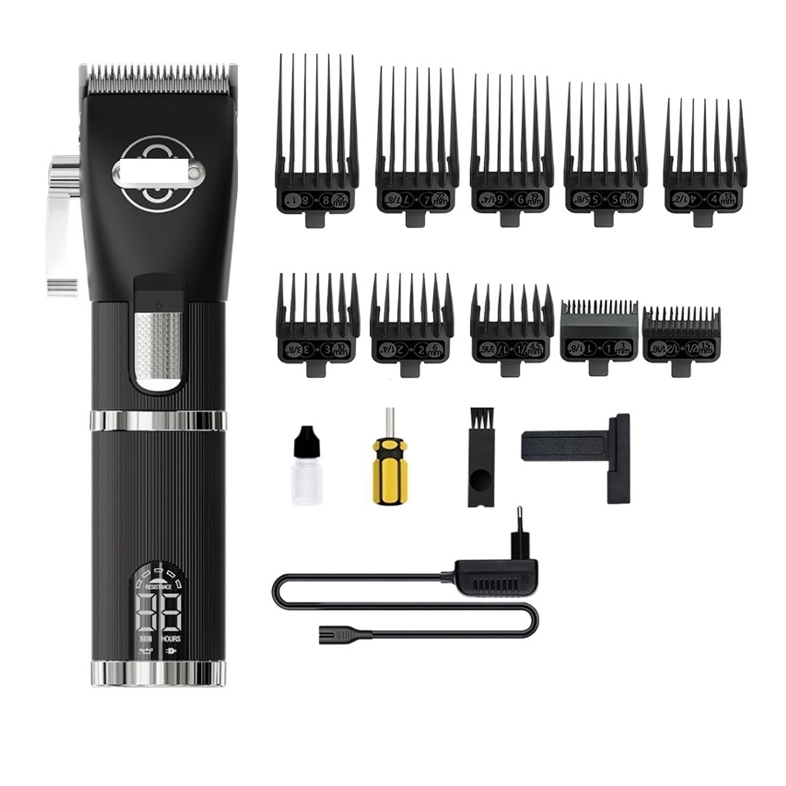 Professional COKUERA Hair Clipper P800 - Electric Hair Trimmer & Shaver with Golden Carving Scissors, EU Plug (Color B) - Perfect for Home Haircuts, Barbershops & Salon Styling