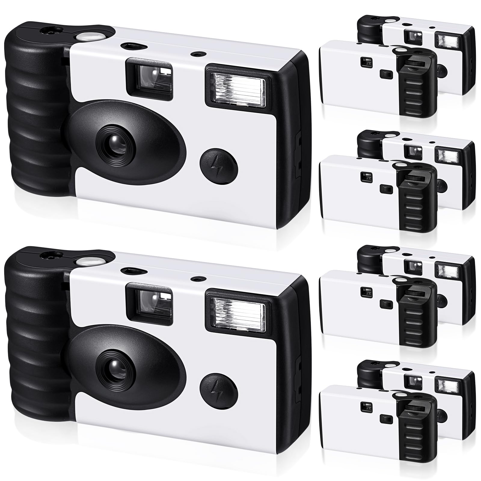 Treela 6-Pack Disposable 35mm Film Cameras with Flash - Wedding, Bachelorette Party, Birthday, Concert, Travel & Anniversary Favors - Perfect for Vacation Gifts & Event Souvenirs (White, Simple Design)