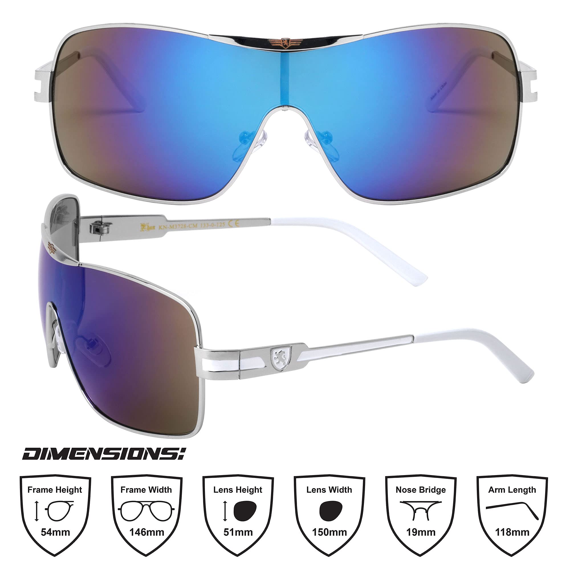 One Piece Shield Sunglasses - UV Protection, Anti-Glare, Lightweight & Durable for Outdoor Sports, Driving, and Beach Activities