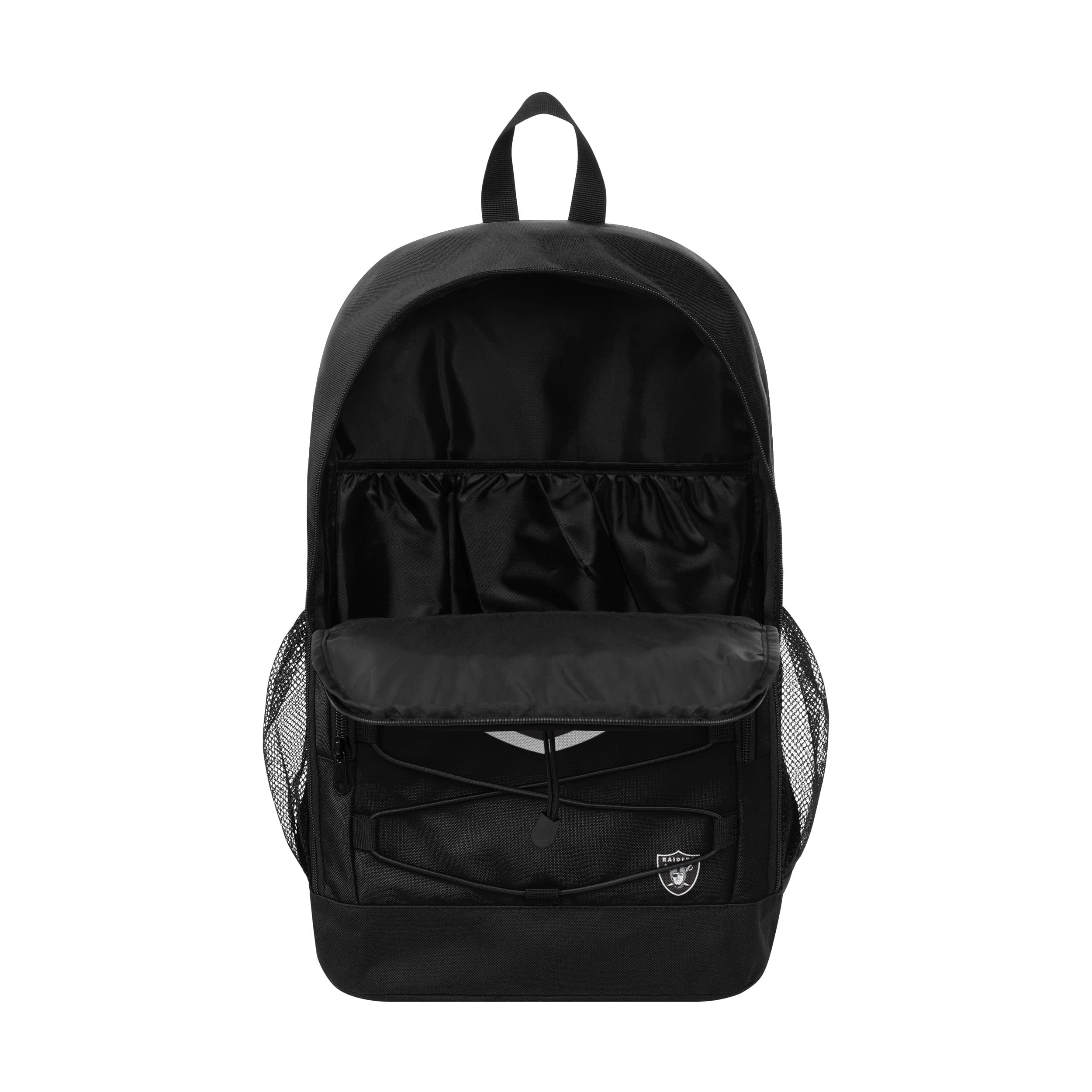 FOCO Las Vegas Raiders NFL Big Logo Bungee Backpack - Officially Licensed Adjustable Drawstring Bag for Men & Women - Perfect for School, Travel, and Game Day Fan Gear
