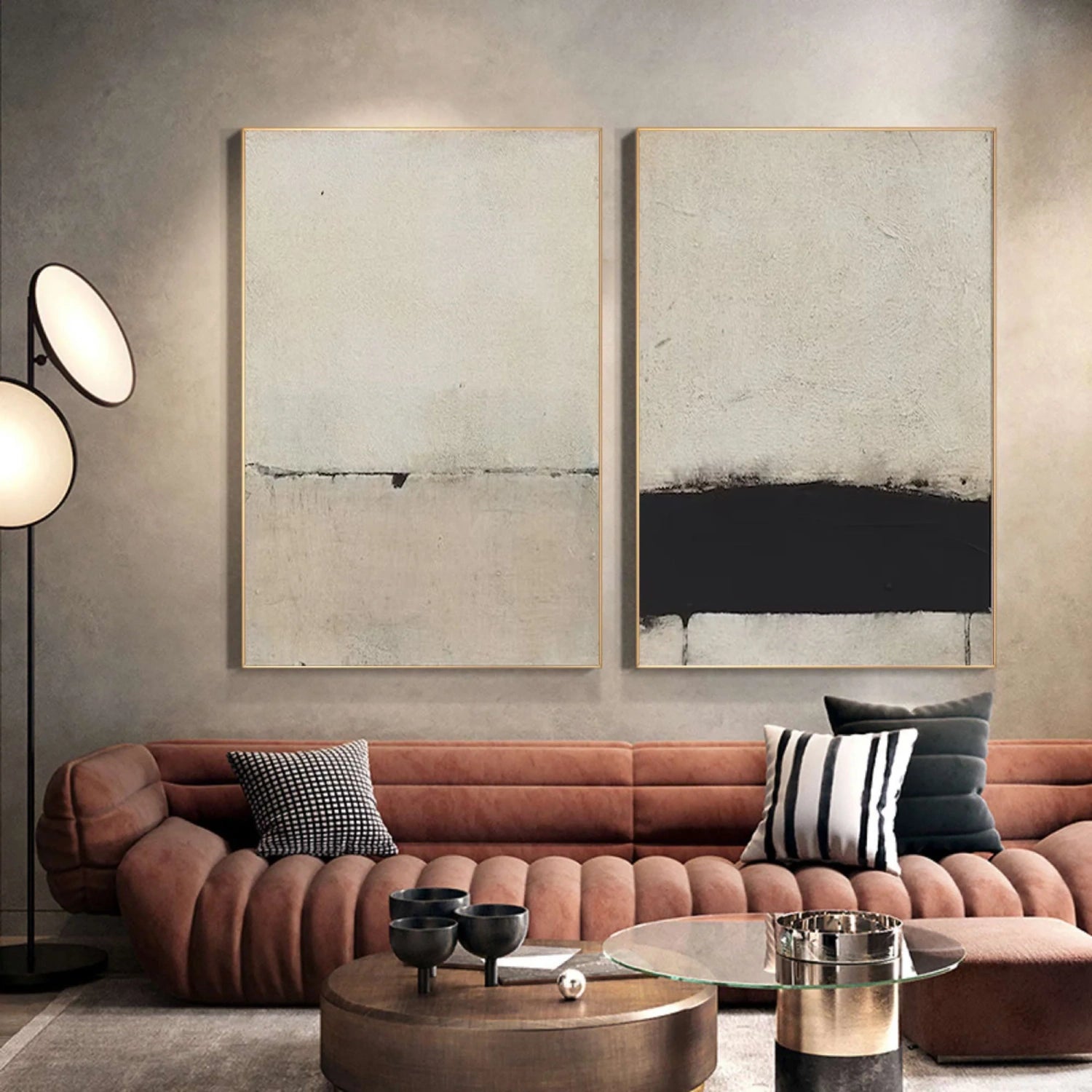 Abstract Tranquility Set of 2 Wall Art Paintings - Modern Minimalist Canvas Prints for Living Room, Bedroom & Office Decor #WS254 | Perfect for Home, Apartment & Workspace Aesthetic Enhancement