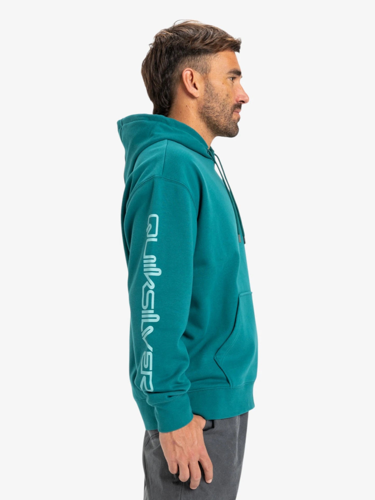 Quiksilver Men's Omni Logo Hoodie - Green Pullover for Outdoor Activities & Casual Wear